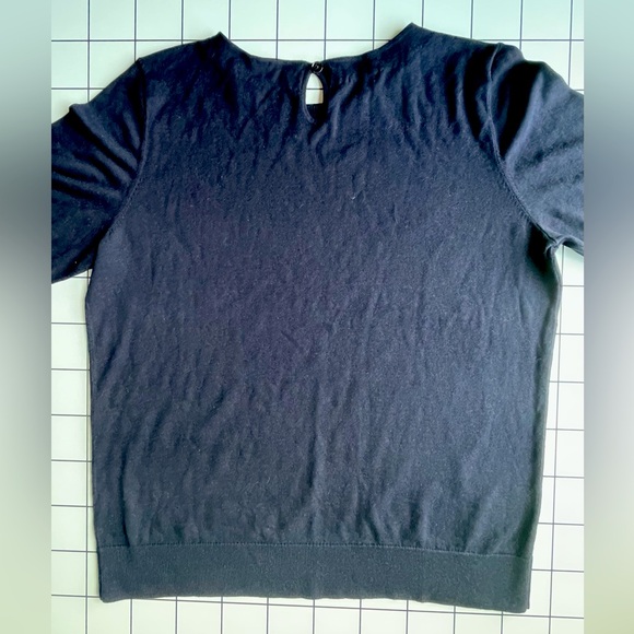 Talbots Petites navy short sleeve sweater tee- Large Petite - Picture 3 of 8